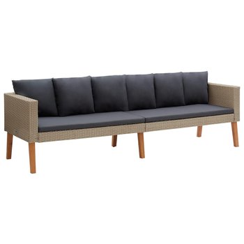 3-osobowa sofa ogrodowa z poduszkami, rattan PE, beż - vidaXL