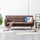 3-osobowa sofa tapicerowana tkaniną VIDAXL, brązowa, 172x70x82 cm - vidaXL
