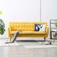 3-osobowa sofa tapicerowana tkaniną VIDAXL, żółta, 172x70x82 cm - vidaXL