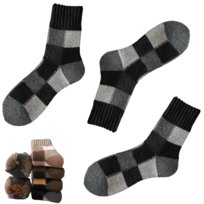 3 Pary Męskich Skarpet z Owczej Wełny 39-43 – Premium Retro Komfort
