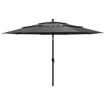 3-poziomowy parasol na aluminiowym słupku, antracytowy, 3,5 m - vidaXL