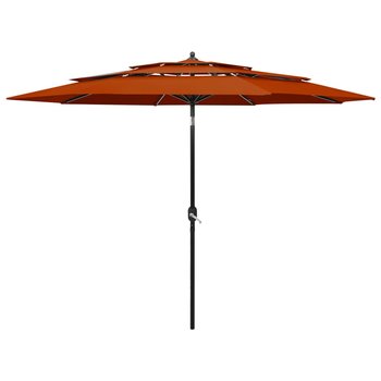 3-poziomowy parasol na aluminiowym słupku, terakotowy, 3 m - vidaXL