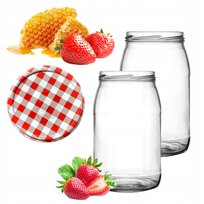 32 SZT. SŁOIKI SZKLANE 0.9 L + ZAKRĘTKI 82 MM NA PRZETWORY DŻEMY OGÓRKI