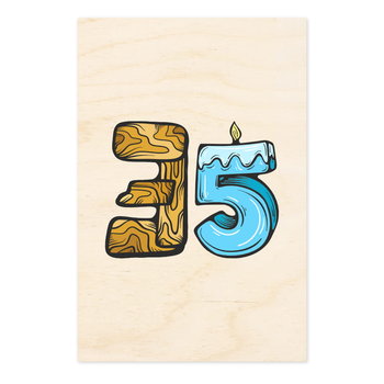 35 lat - drewniana kartka urodzinowa - Inna marka