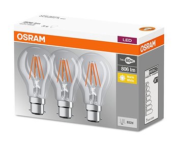 3PAK Żarówka LED B22d A60 7W = 60W 806lm 2700K Ciepła 360° Filament OSRAM - Osram