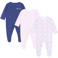 3x Bawełniany pajacyk niemowlęcy w kwiatki, certyfikat OEKO-TEX 6-9 m 74 cm sarcia.eu