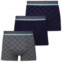 3X Bokserki Męskie Majtki Klasyczne Bawełniane Geometryczny Wzór Moraj Xl