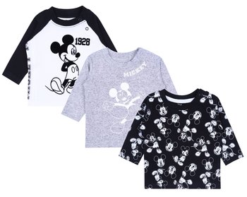 3x Czarno-białe bluzki niemowlęce Mickey DISNEY - Disney