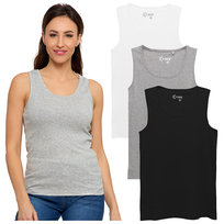 3x DAMSKI Tank TOP Bawełniany Moraj Podkoszulka Zestaw Komplet 3szt r. XL Moraj
