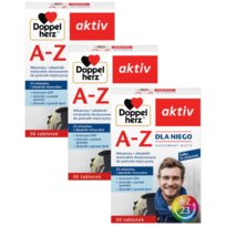 3x Doppelherz® aktiv A-Z Dla Niego, 3x30 tabletek ZESTAW