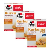 3x Doppelherz® aktiv Kurkuma 750, 3x30 kapsułek ZESTAW
