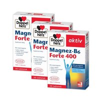 3x Doppelherz® aktiv Magnez-B6 FORTE 400 3x30 tabletek ZESTAW Doppelherz