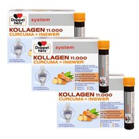 3x Doppelherz® system KOLLAGEN 11.000 KURKUMA + IMBIR, 3x30 ampułek ZESTAW