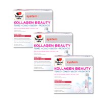 3x Doppelherz® system KOLLAGEN BEAUTY, NOWY SMAK! Malina i jagoda, 3x30 ampułek po 25ml