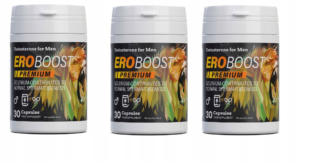 Eroboost Max 3x Eroboost Premium 30 caps - tauryna Cynk Maca Żeń-szeń Buzdyganek ...
