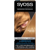 3X FARBA DO WŁOSÓW SYOSS 8-7 MIODOWY BLOND TRWAŁA KOLORYZACJA SALON PLEX Syoss
