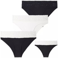 3X Figi Damskie Wiskozowe Bikini Koronkowe Subtelne Komfortowe Moraj M