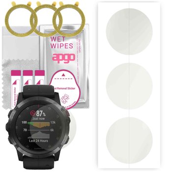 3x Folia hydrożelowa MATOWA do Garmin Fenix 5X - apgo Smartwatch Hydrogel MATTE Protection Ochrona na ekran smartwatcha - apgo