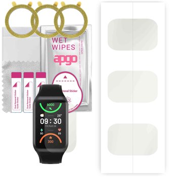 3x Folia hydrożelowa MATOWA do Oppo Band 2 - apgo Smartwatch Hydrogel MATTE Protection Ochrona na ekran smartwatcha - apgo