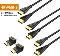 3x KABEL HDMI 4K 60Hz 1.8m + PRZEJŚĆIÓWKA KĄTOWA 90° i 270° ZESTAW Inna marka