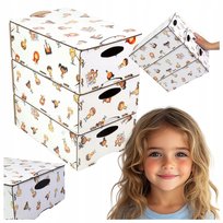 3x Kosz pojemnik organizer MDF dla dzieci na zabawki TRWAŁY na prezent