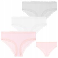 3X Majtki Damskie Bawełniane Figi Bikini Kolorowe Urocze Moraj M