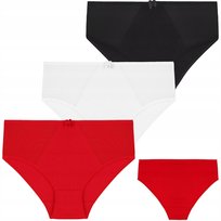 3X Majtki Damskie Bawełniane Figi Bikini Transparentne Wstawki Moraj L Moraj