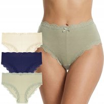 3X MAJTKI DAMSKIE FIGI MAXI BIKINI ŚCIĄGAJĄCE KORONKA MODELUJĄCE MORAJ XL