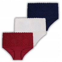 3X Majtki Damskie Maxi Bikini Figi Z Wysokim Stanem Bawełna Moraj Xl Mix Kolor Moraj