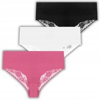 3X Majtki Figi Damskie Maxi Bikini Klasyczne Z Ozdobną Koronką Moraj 5Xl Moraj