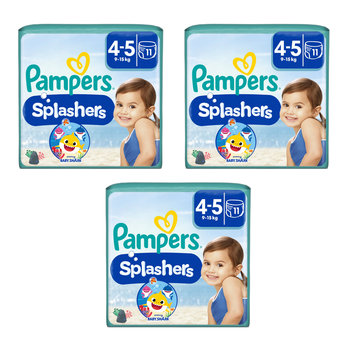 3x Pieluchy do pływania PAMPERS Splashers rozmiar 4-5 (9-15 kg) 11 szt - Pampers