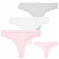 3X Stringi Damskie Bawełniane Majtki Klasyczne Seksowne Komplet Moraj L
