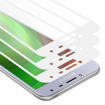 3x Szkło Hartowane Do Samsung Galaxy J4 2018 Folia pancerna Ochronny w PRZEZROCZYSTY Z BIAŁYM Tempered Glass Cadorabo - Cadorabo