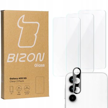 3x Szkło + szybka na aparat BIZON Clear 2 Pack do Galaxy A55 5G - Bizon