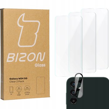 3x Szkło + szybka na aparat BIZON Clear 2 Pack do Galaxy M34 5G - Bizon