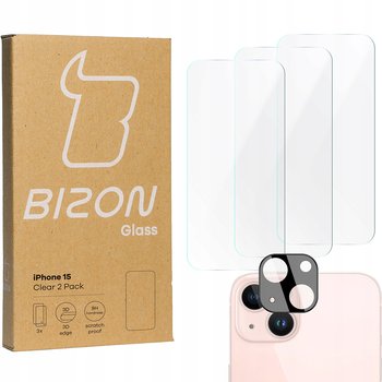 3X Szkło + Szybka Na Aparat Bizon Clear 2 Pack Do Iphone 15 - Bizon
