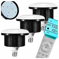 3x Żarówka Fotograficzna E27 LED 285W do Lampy Softboxa + Pilot LCD