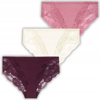 3X Zestaw Figi Wygodne Majtki Damskie Bikini Z Koronką Kobiece Moraj Xxl Mix Kolor 1 Moraj