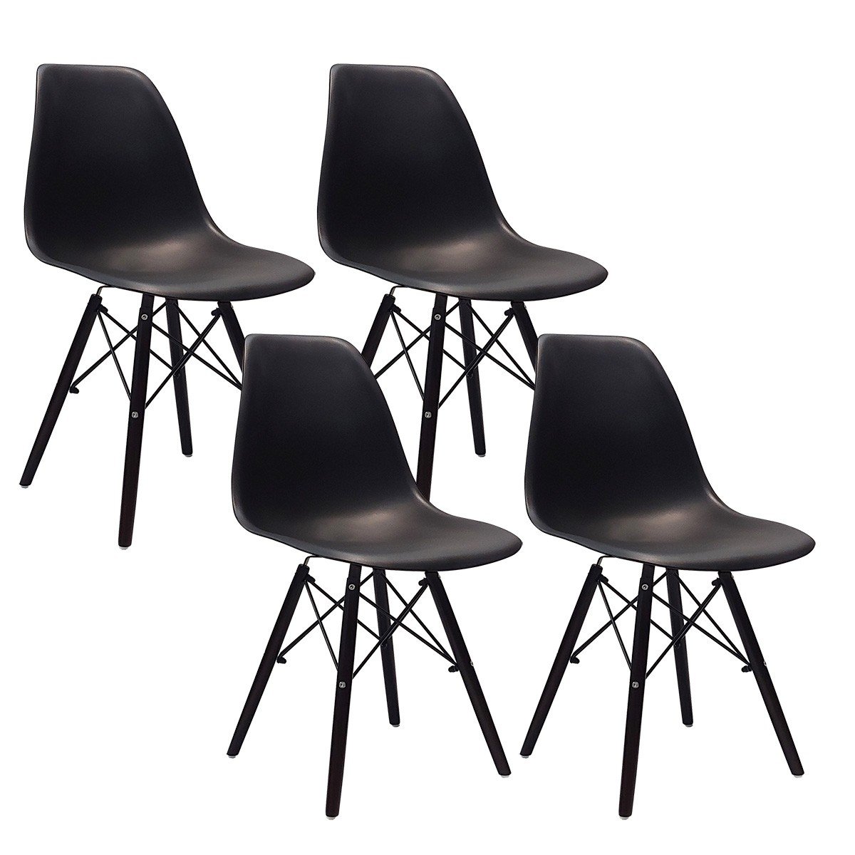 Zdjęcia - Krzesło Milano 4  DSW  czarne, nogi czarne 