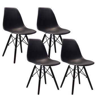 4 krzesła DSW Milano czarne, nogi czarne - BMDesign