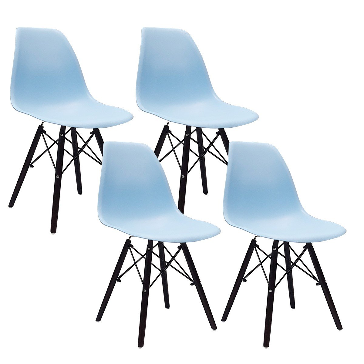 Фото - Стілець Milano 4 krzesła DSW  jasno niebieskie, nogi czarne 