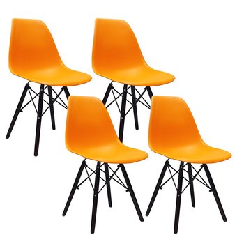 4 krzesła DSW Milano pomarańczowe, nogi wenge - BMDesign