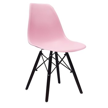 4 krzesła DSW Milano różowe, nogi czarne - BMDesign
