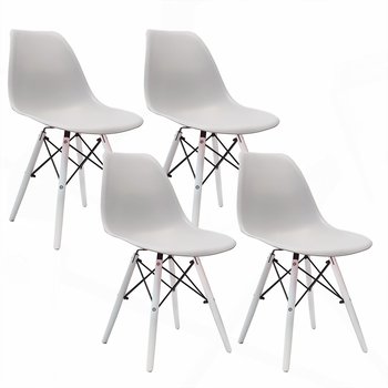 4 krzesła DSW Milano szare, nogi białe - BMDesign