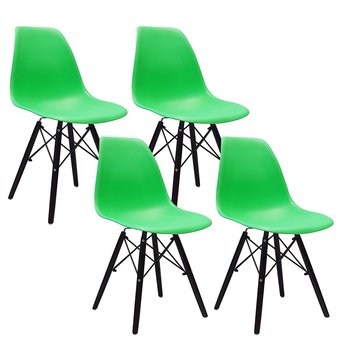 4 krzesła DSW Milano zielone, nogi czarne - BMDesign
