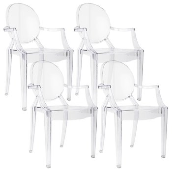 4 krzesła Louis Ghost transparentne - BMDesign