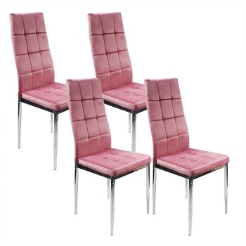4 krzesła MONAKO VELVET różowe - BMDesign
