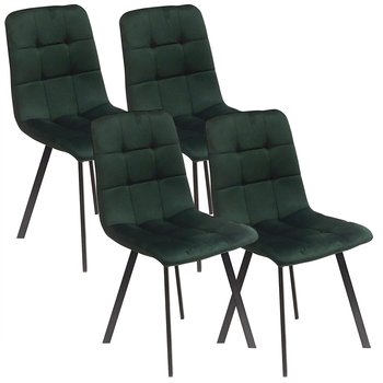 4 Krzesła Nevada Zielone Welur - BMDesign