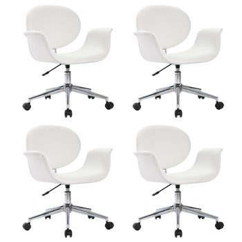 4 Krzesła Obrotowe Białe Ergonomiczne 67x62x(80-87 - Zakito Europe