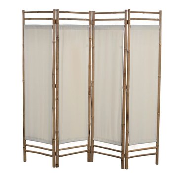 4-panelowy, składany parawan, bambus i płótno, 160 cm - vidaXL